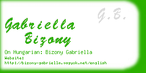 gabriella bizony business card